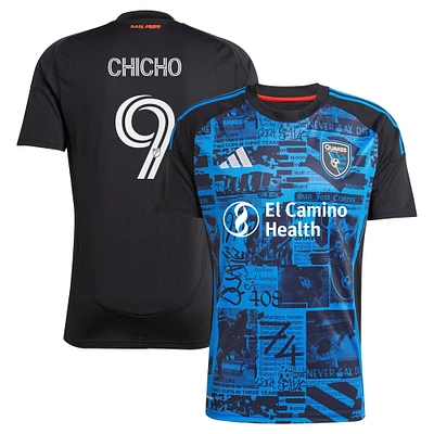 Men's adidas Cristian Arango Black San Jose Earthquakes 2025 Headliner Replica Player Jersey