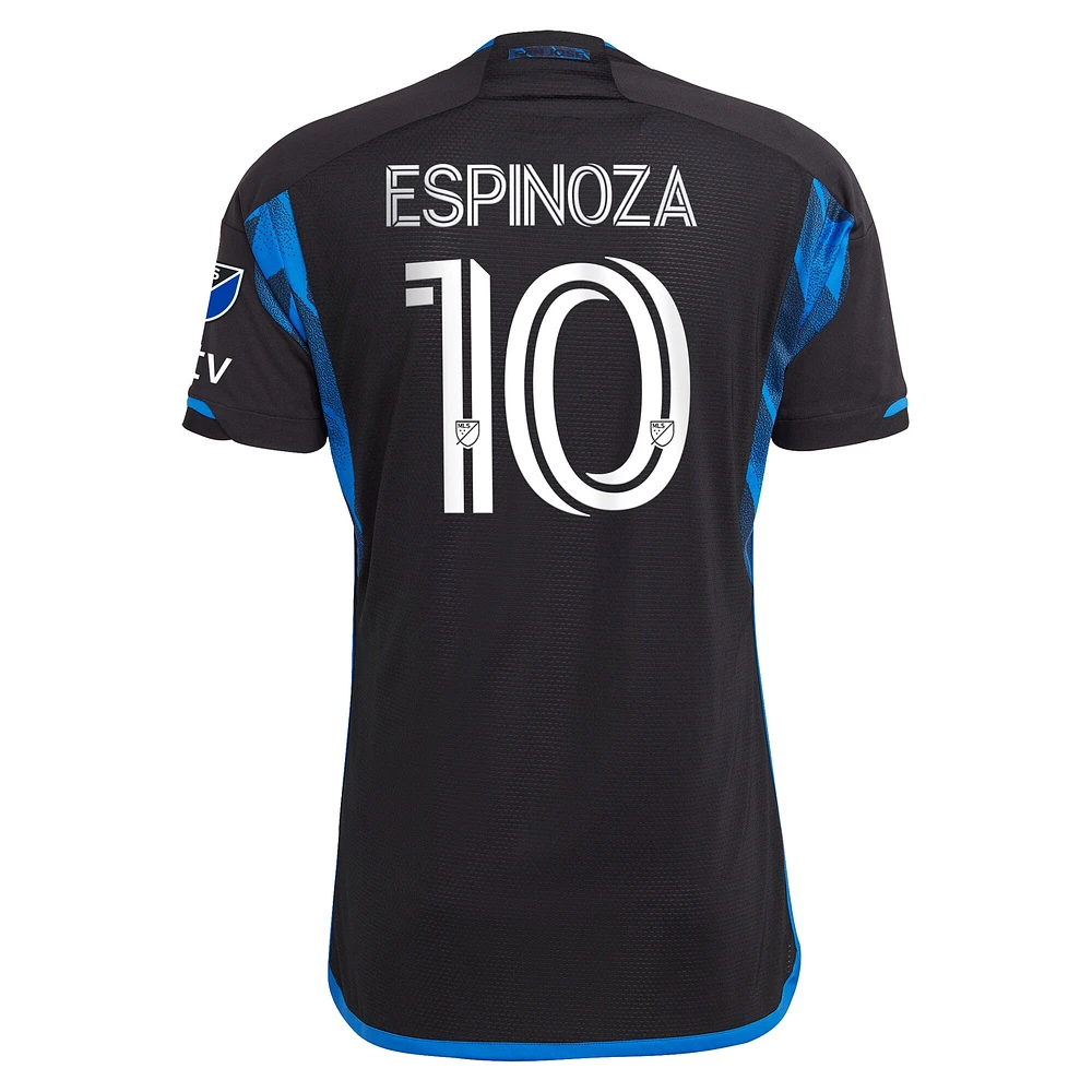 Adidas Cristian Espinoza Bleu San Jose Earthquakes 2023 Active Fault Jersey Authentique Maillot