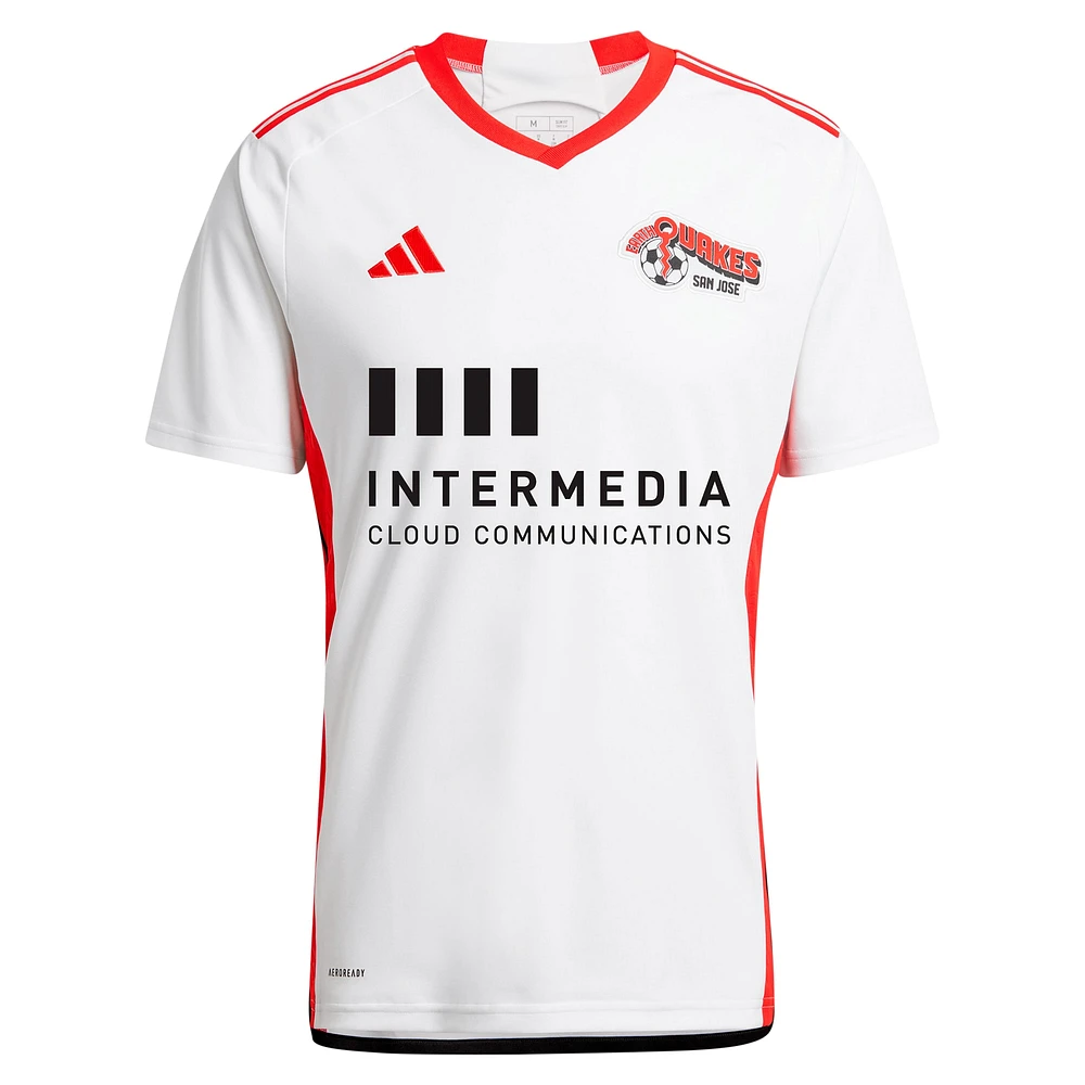 Men's adidas Cristian Espinoza White San Jose Earthquakes 2024 The 50 Kit Replica Player Jersey