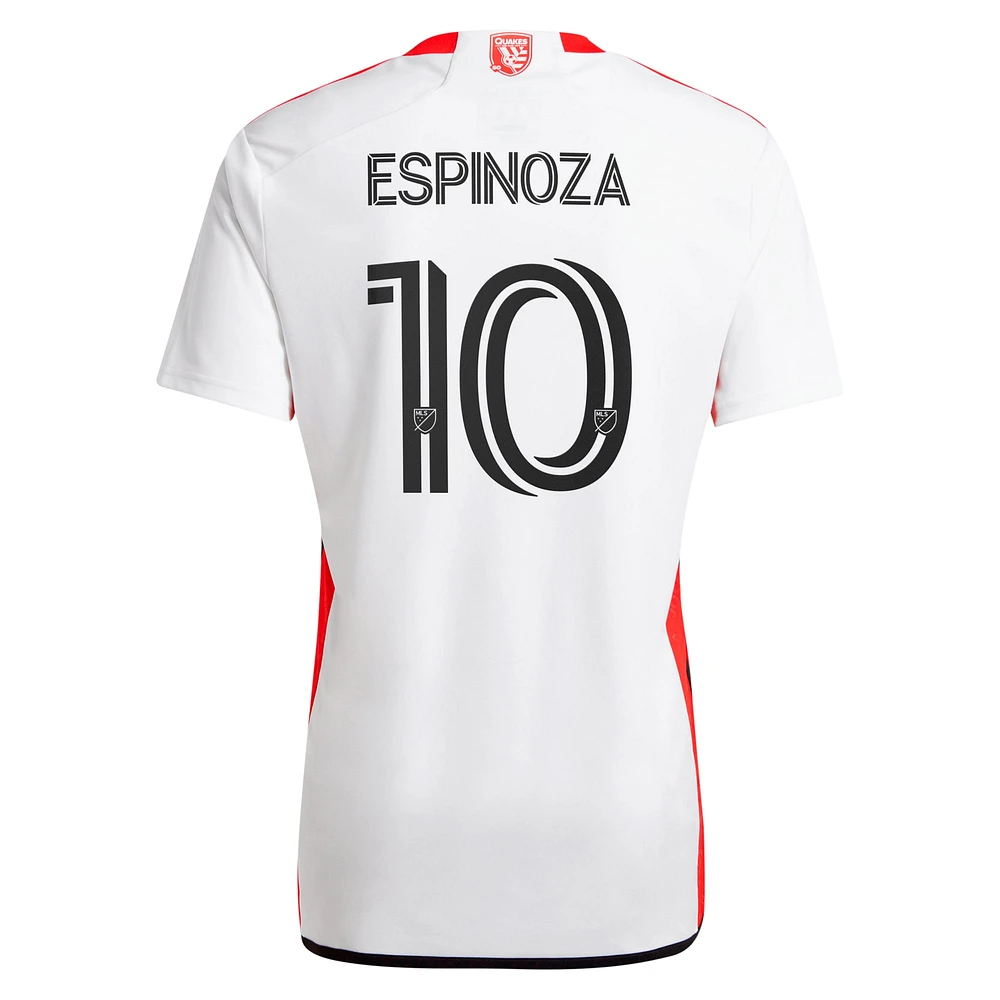 Maillot de joueur réplique Cristian Espinoza adidas pour hommes, San Jose Earthquakes 2024 The 50 Kit, blanc