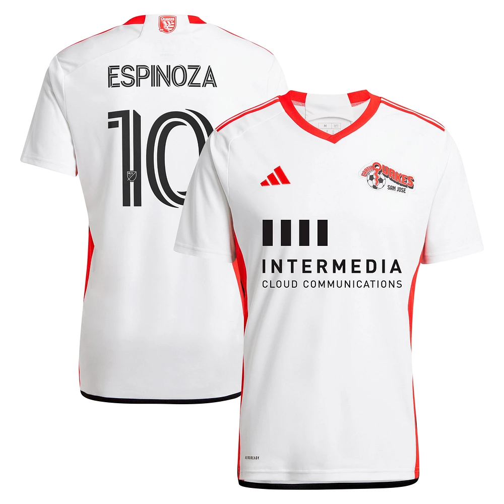 Men's adidas Cristian Espinoza White San Jose Earthquakes 2024 The 50 Kit Replica Player Jersey