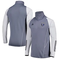 Men's adidas Gray San Jose Earthquakes Warm Raglan COLD.RDY Top