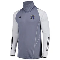 Haut COLD.RDY adidas San Jose Earthquakes Warm Raglan gris pour homme