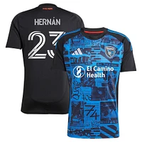Men's adidas Hernán López Black San Jose Earthquakes 2025 Headliner Replica Player Jersey