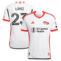 Men's adidas Hernán López White San Jose Earthquakes 2025 The 50 Kit Authentic Player Jersey