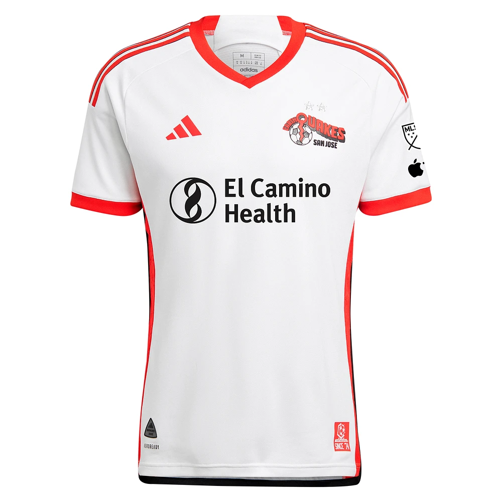 Men's adidas Hernán López White San Jose Earthquakes 2025 The 50 Kit Authentic Player Jersey