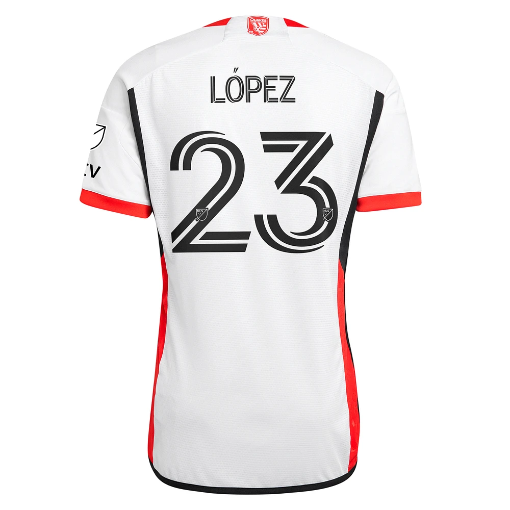 Men's adidas Hernán López White San Jose Earthquakes 2025 The 50 Kit Authentic Player Jersey