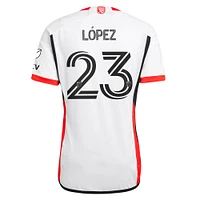 Men's adidas Hernán López White San Jose Earthquakes 2025 The 50 Kit Authentic Player Jersey