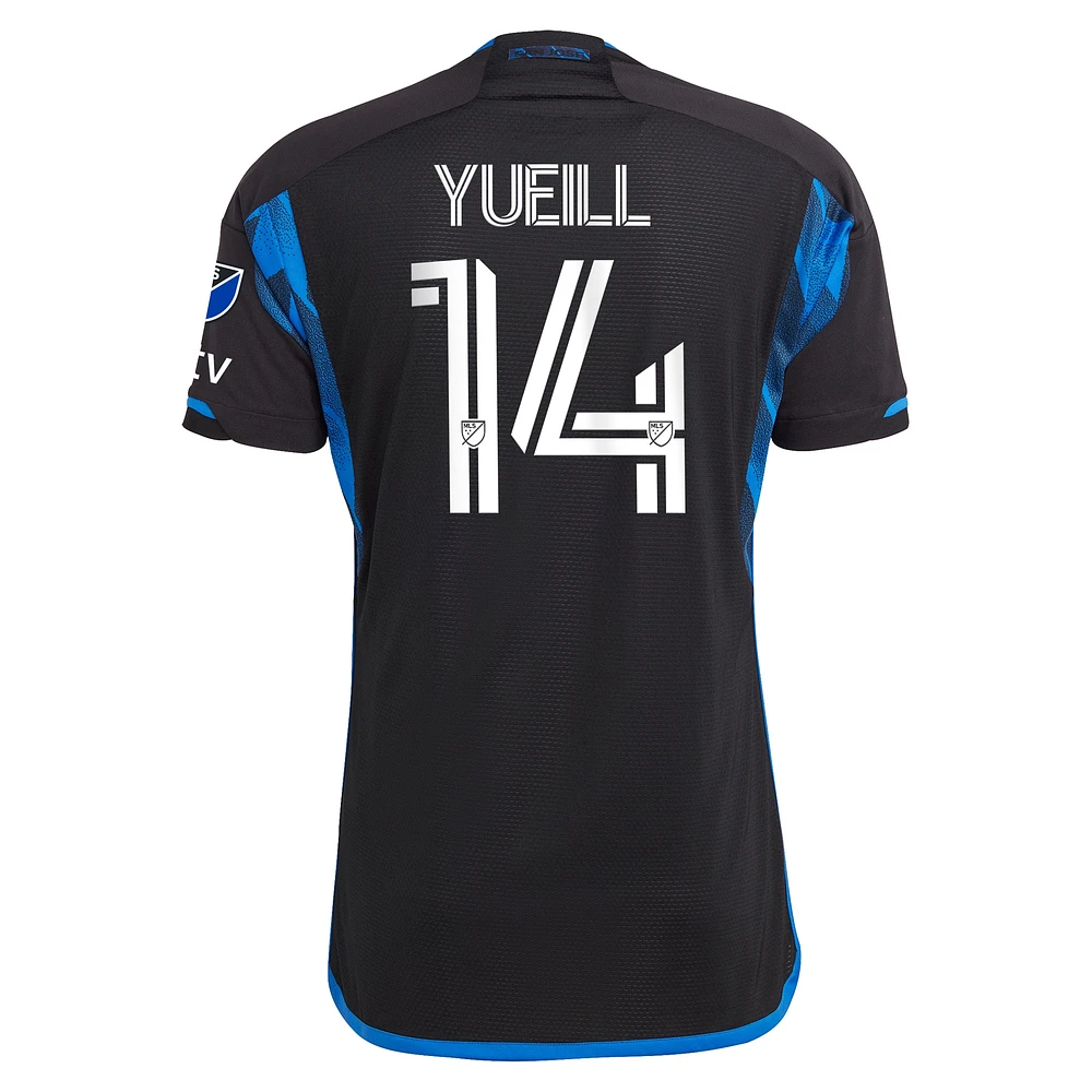 Maillot de joueur authentique Jackson Yueill adidas pour hommes, bleu, San Jose Earthquakes 2024 Active Fault