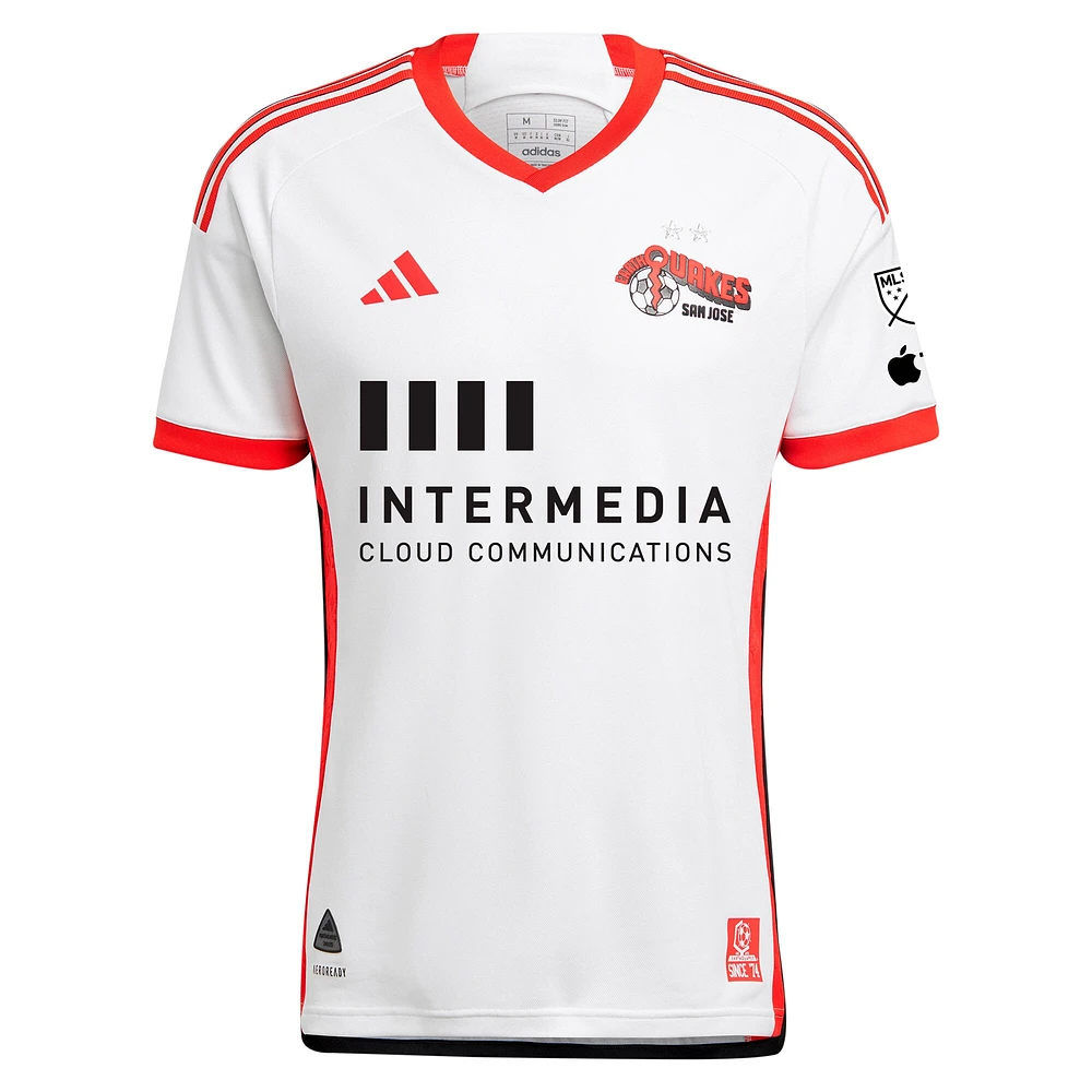 Maillot de joueur authentique Jeremy Ebobisse adidas pour hommes, San Jose Earthquakes 2024 The 50 Kit, blanc