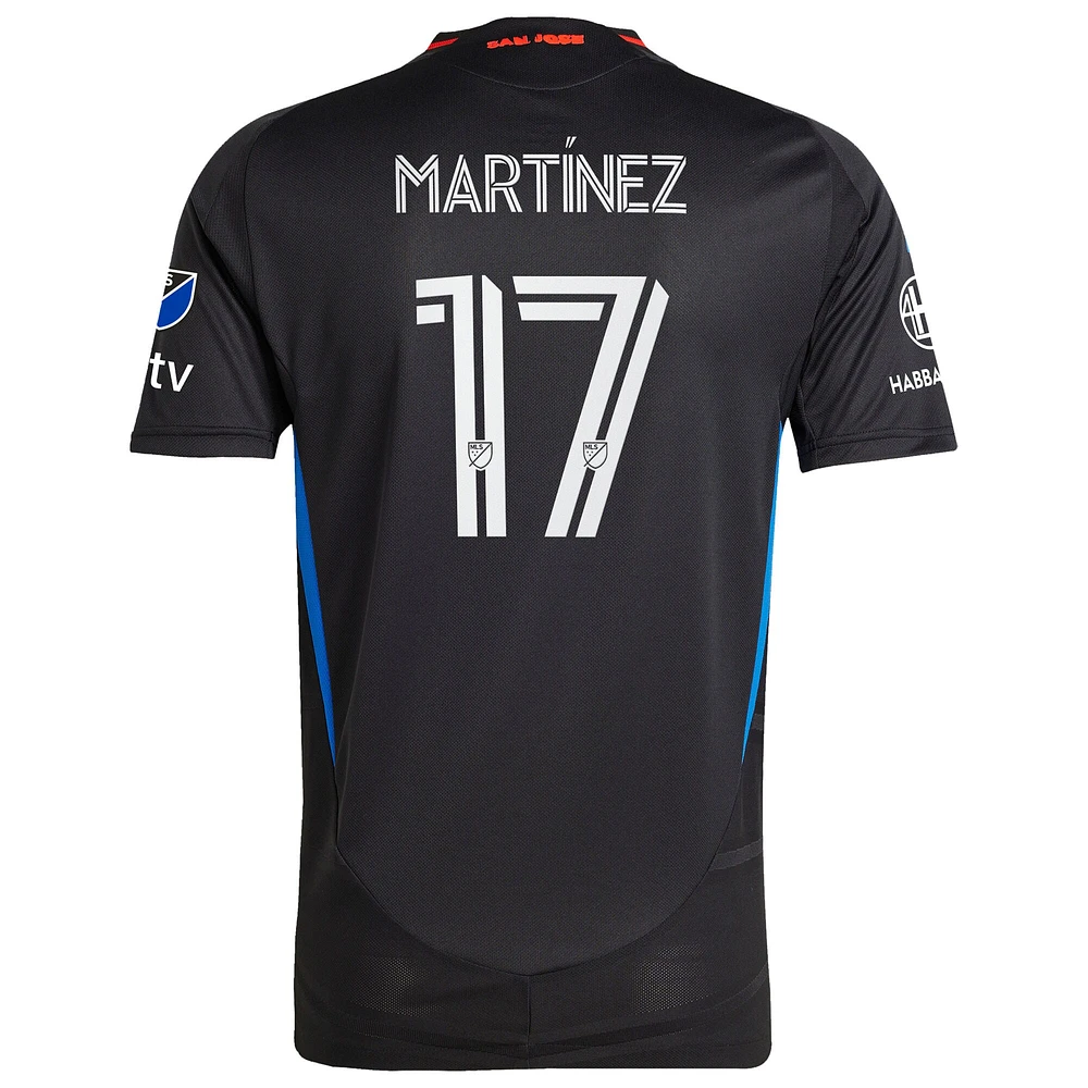 Maillot de joueur authentique pour homme adidas Josef Martinez San Jose Earthquakes 2025 Headliner Black