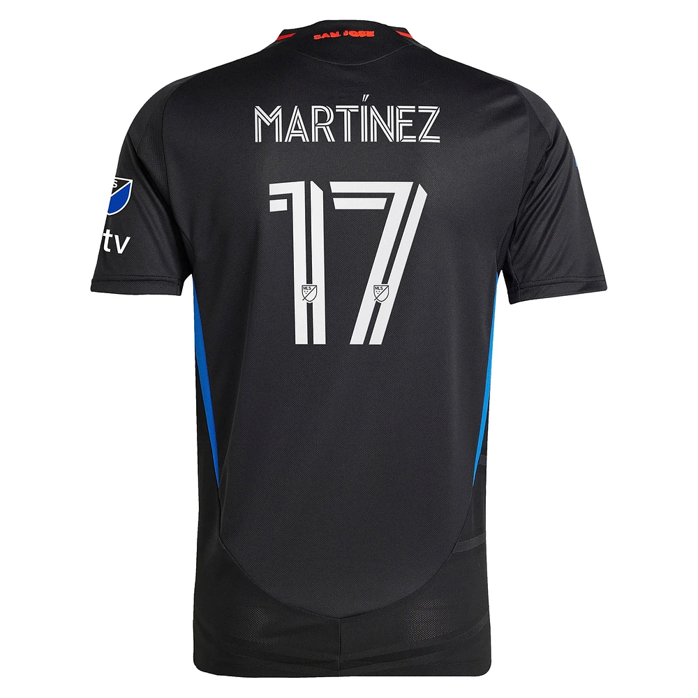 Men's adidas Josef Martinez Black San Jose Earthquakes 2025 Headliner Authentic Player Jersey
