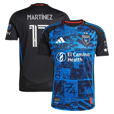 Men's adidas Josef Martinez Black San Jose Earthquakes 2025 Headliner Authentic Player Jersey