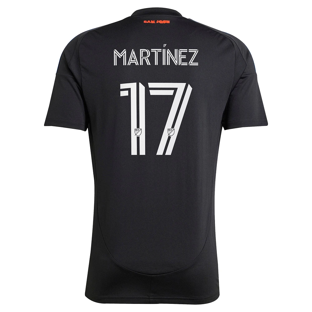 Men's adidas Josef Martinez Black San Jose Earthquakes 2025 Headliner Replica Player Jersey