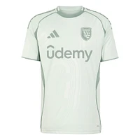 Men's adidas Light Green San Jose Earthquakes 2025 One Planet Pre-Match Top