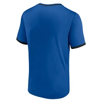 T-shirt à col en V San Jose Earthquakes Striker bleu/noir de marque Fanatics pour homme