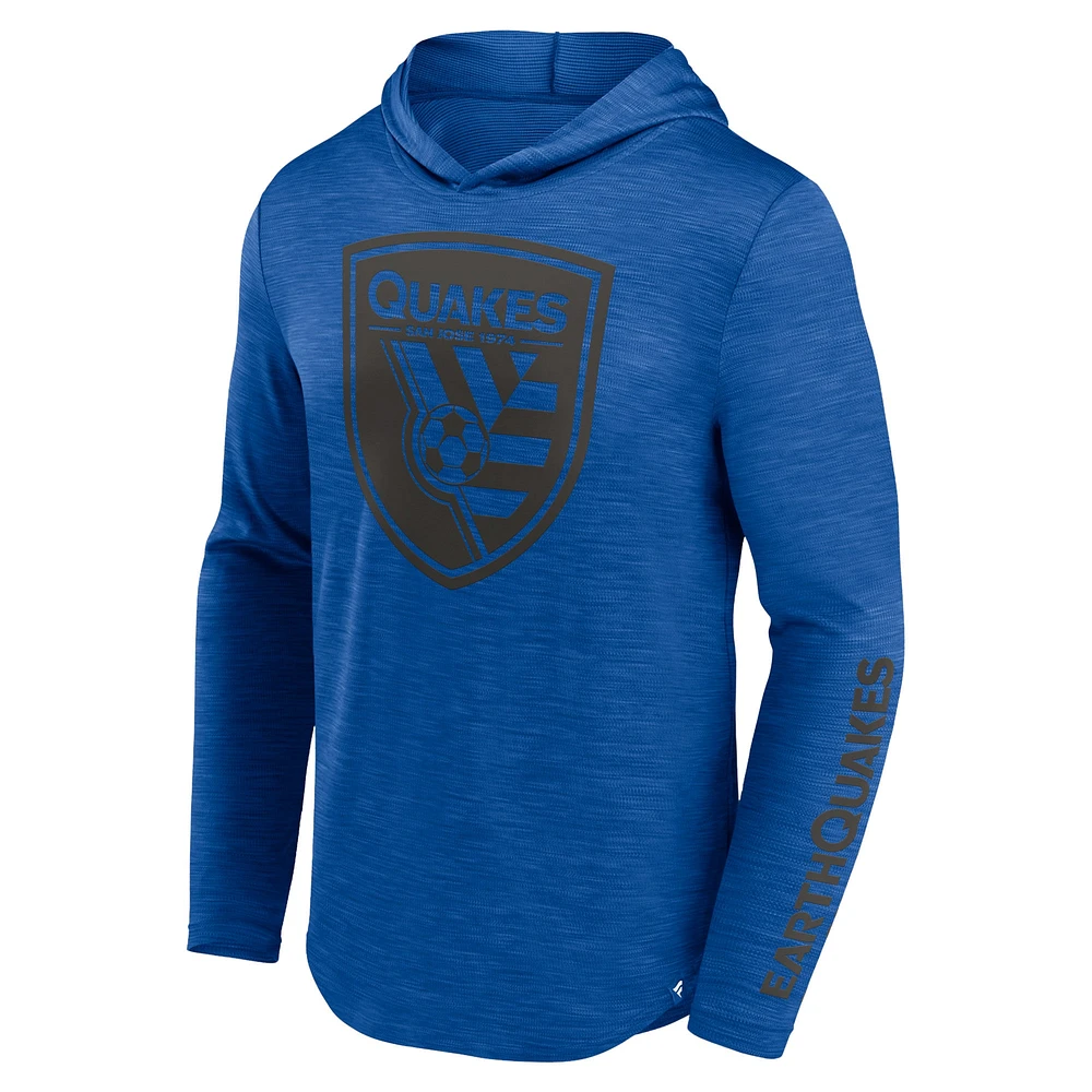 Men's Fanatics Blue San Jose Earthquakes First Period Space-Dye Pullover Hoodie