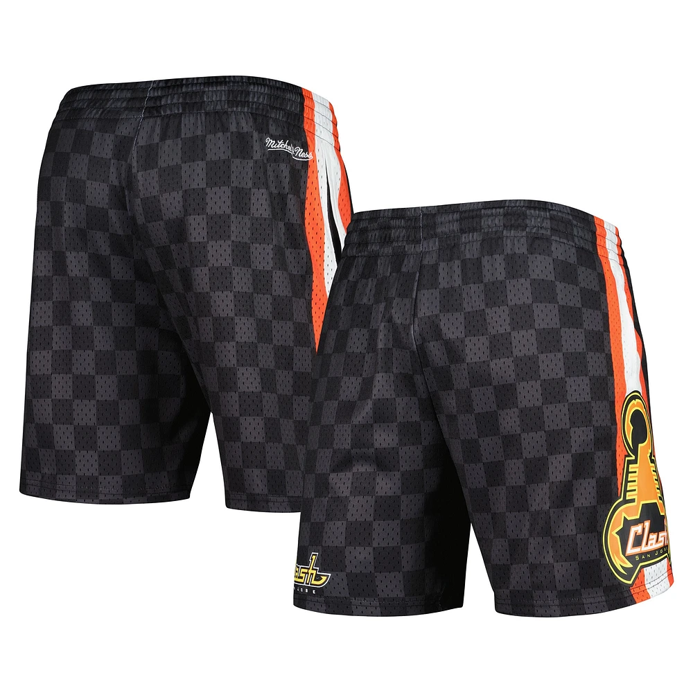 Men's Mitchell & Ness Black San Jose Earthquakes City Mesh Shorts