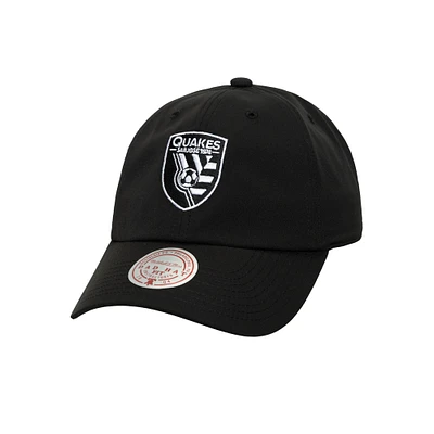 Casquette ajustable noire à bride arrière parfaite Mitchell & Ness pour homme, San Jose Earthquakes