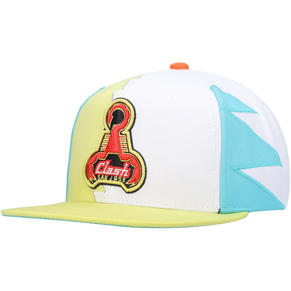 Men's Mitchell & Ness Green San Jose Clash Historic Logo Since '96 Jersey Hook Snapback Hat