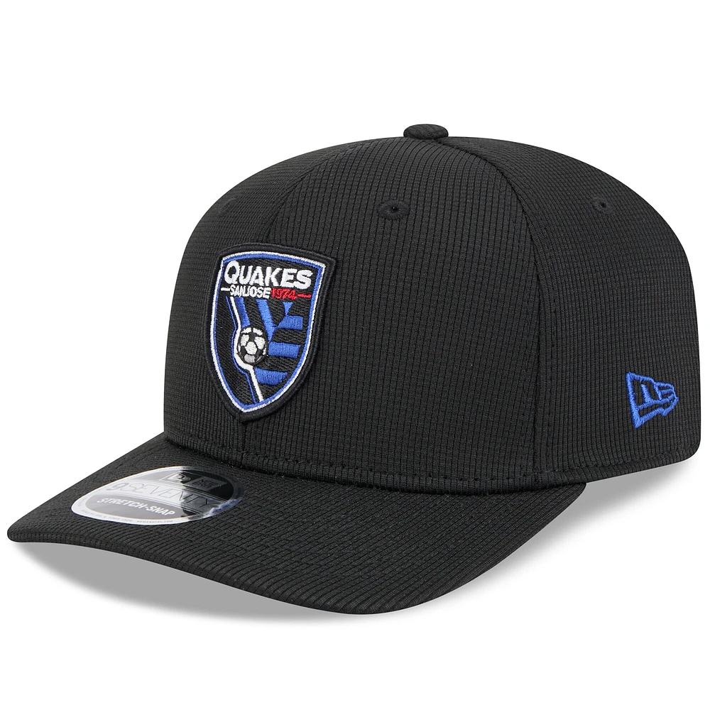 Men's New Era  Black San Jose Earthquakes 2025 Jersey Hook 9SEVENTY Stretch-Snap Hat