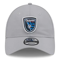 Men's New Era Gray San Jose Earthquakes Active 9TWENTY Adjustable Hat