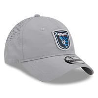 Casquette réglable gris San Jose Earthquakes Active 9TWENTY New Era pour hommes