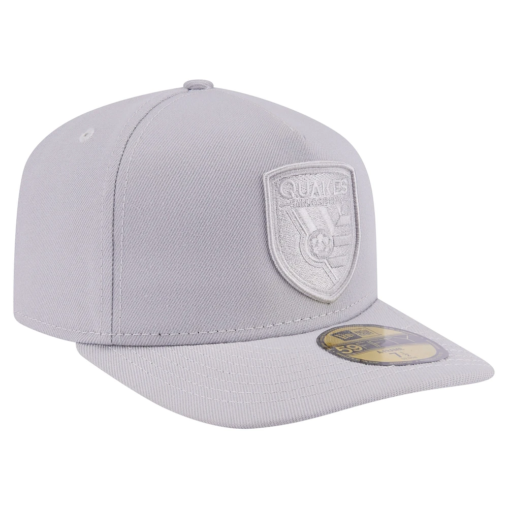 Men's New Era Gray San Jose Earthquakes Color Pack A-Frame 59FIFTY Fitted Hat