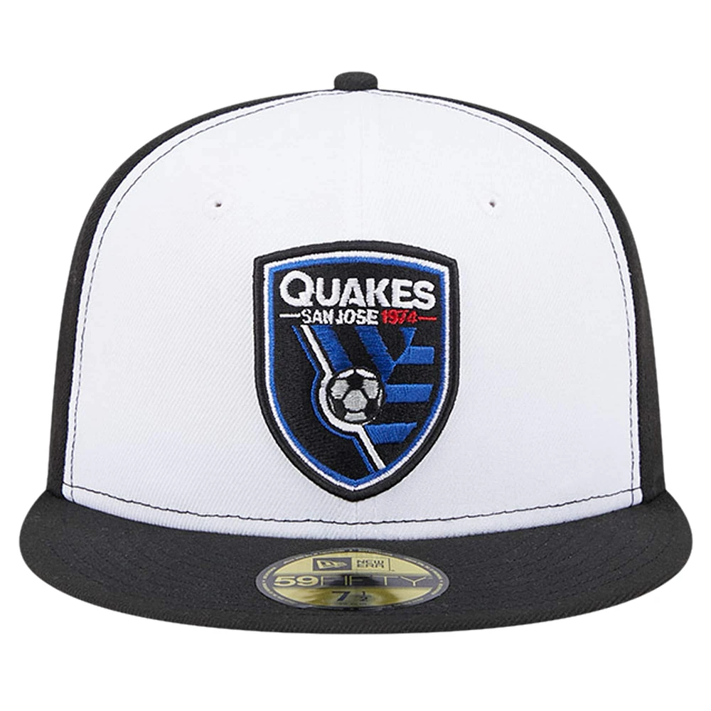 Men's New Era White/Black San Jose Earthquakes 2024 Kick Off Collection 59FIFTY Fitted Hat