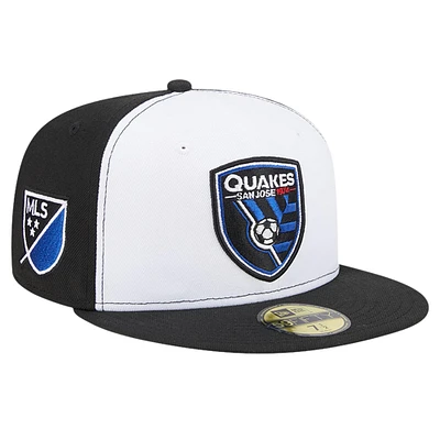 Casquette ajustée 59FIFTY New Era pour hommes, blanc/noir, San Jose Earthquakes 2024 Kick Off Collection