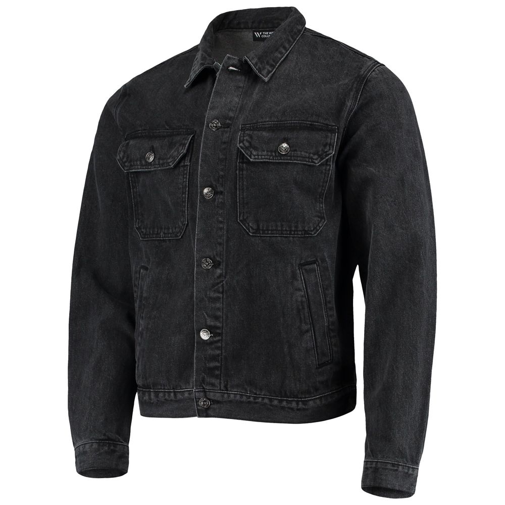 Men's The Wild Collective Black San Jose Earthquakes Denim Button-Up Jacket