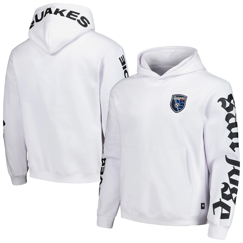 Men's The Wild Collective White San Jose Earthquakes Fleece Pullover Hoodie