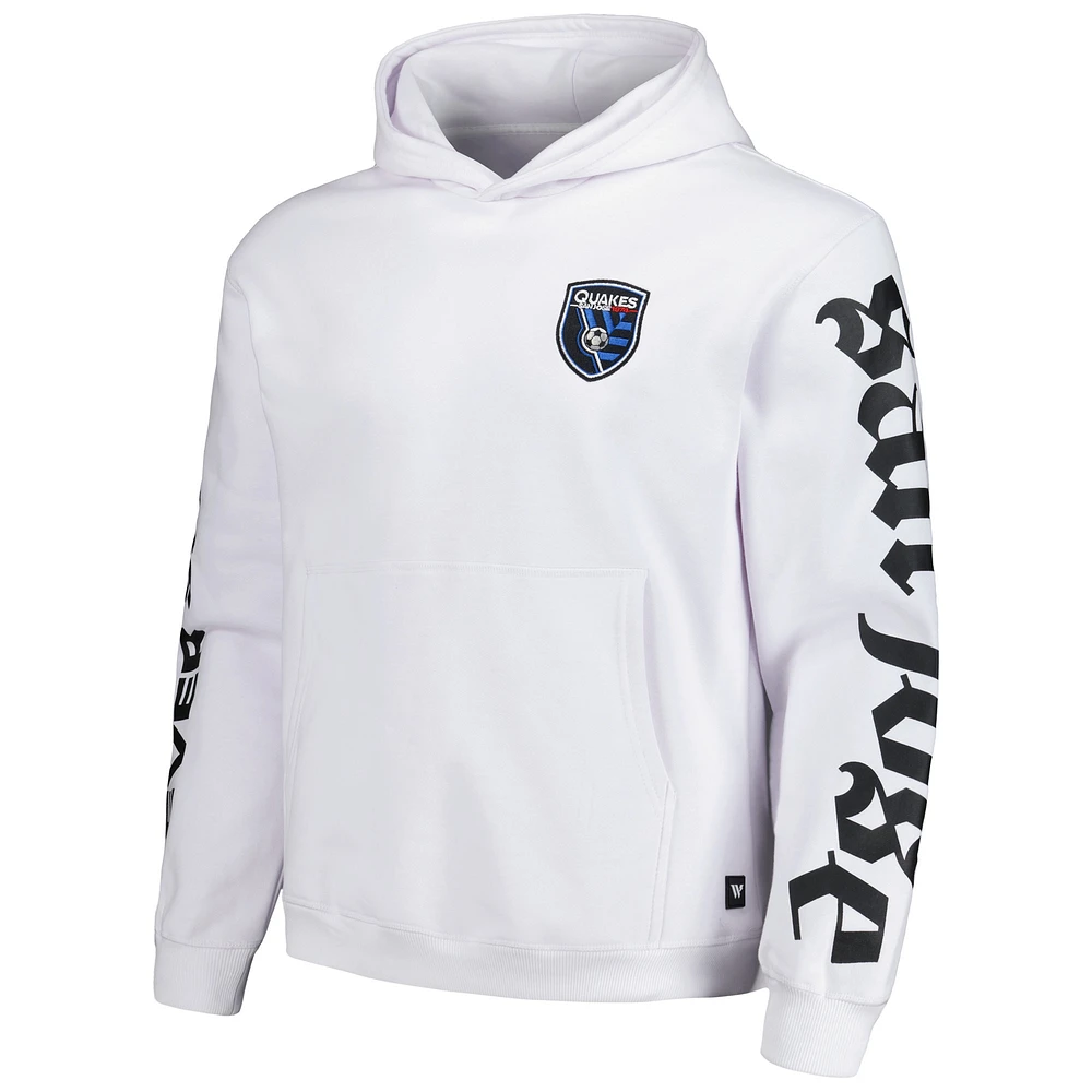 Men's The Wild Collective White San Jose Earthquakes Fleece Pullover Hoodie