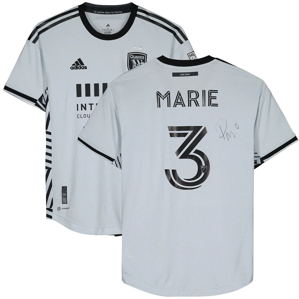 Maillot gris dédicacé #3 de Paul Marie San Jose Earthquakes pour la saison 2023 de la MLS