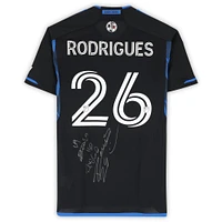 Maillot adidas bleu/noir dédicacé Rodrigues San Jose Earthquakes n° 26, saison 2024 de la MLS - Taille M