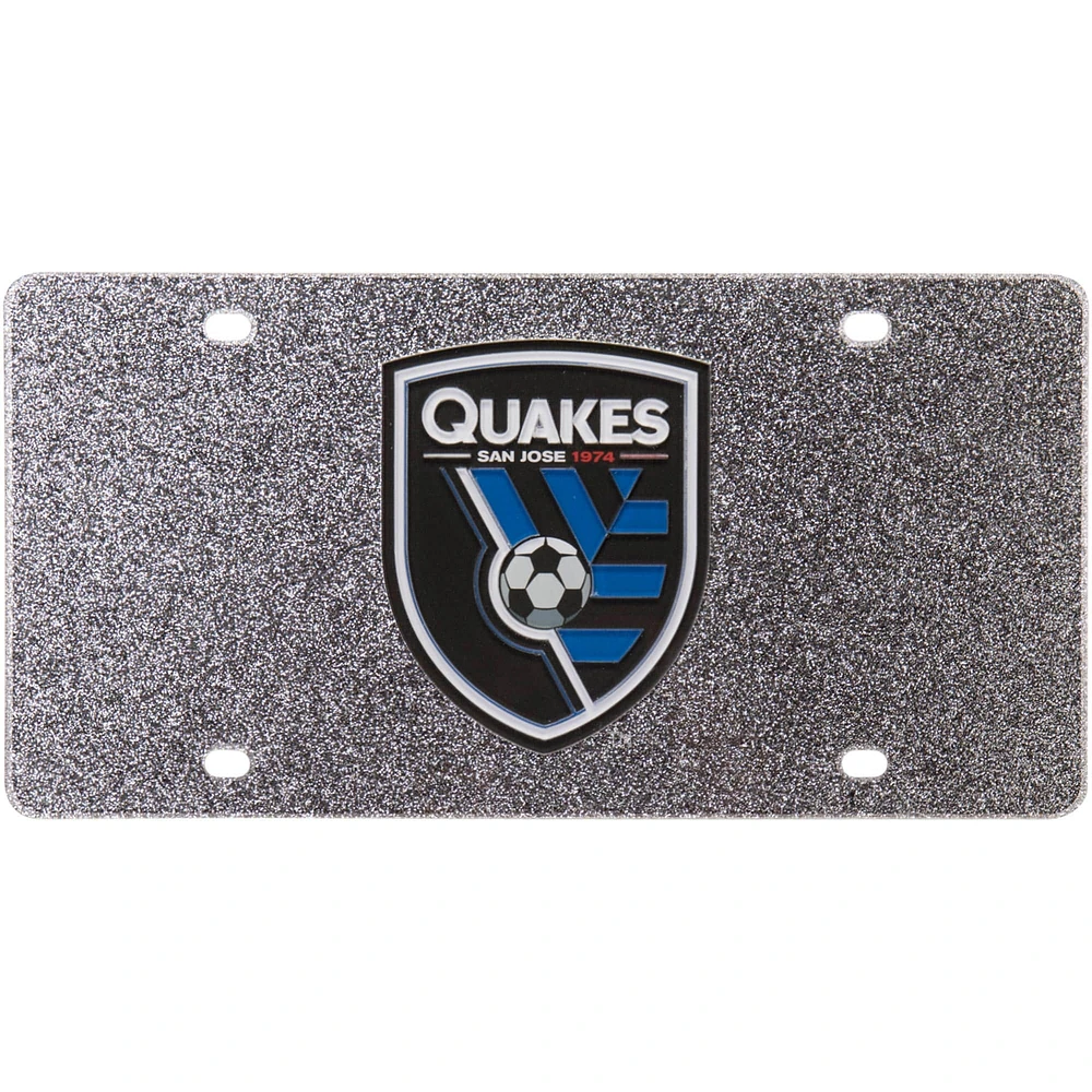 Plaque d'immatriculation à paillettes en acrylique San Jose Earthquakes