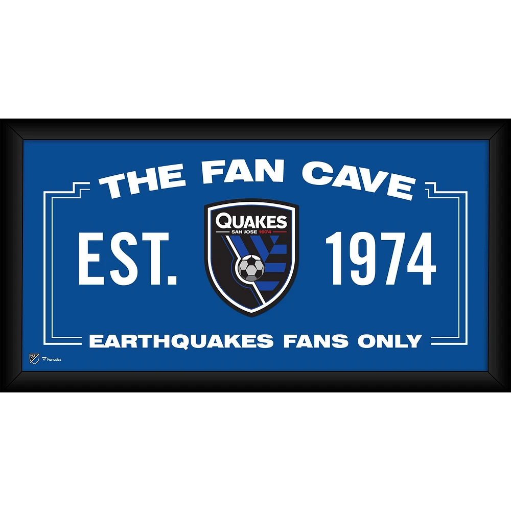 San Jose Earthquakes Framed 10" x 20" Fan Cave Collage