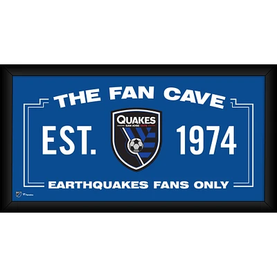 San Jose Earthquakes Framed 10" x 20" Fan Cave Collage