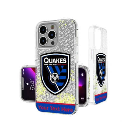 San Jose Earthquakes Personalized Endzone Plus Design iPhone Glitter Case