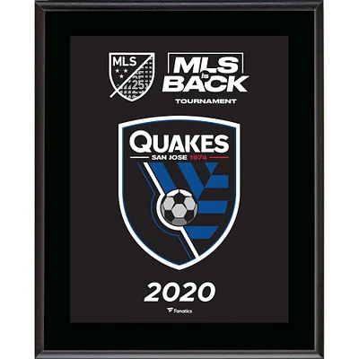 Plaque sublimée non signée 10,5" x 13" des San Jose Earthquakes 2020 MLS is Back Tournament