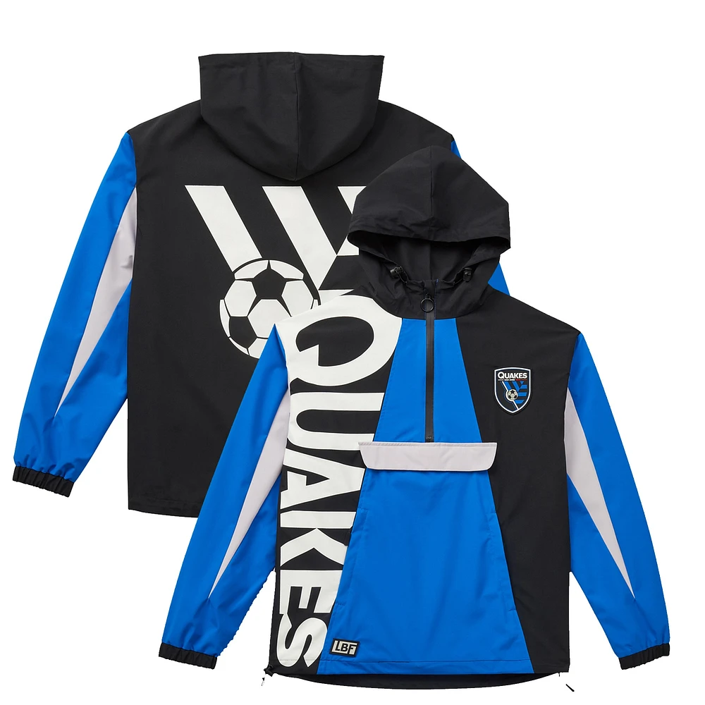 Unisex Live Breathe Futbol Royal San Jose Earthquakes Tekker Half-Zip Anorak Jacket