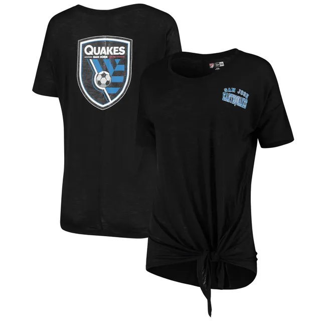 Women's New Era Blue Carolina Panthers Baby Jersey V-Neck Choker T-Shirt