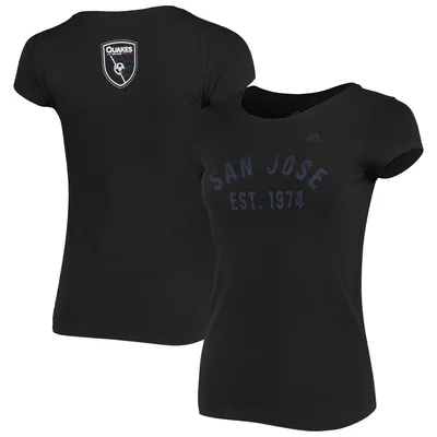 San Jose Earthquakes adidas Women's Cap Sleeve T-Shirt - Black