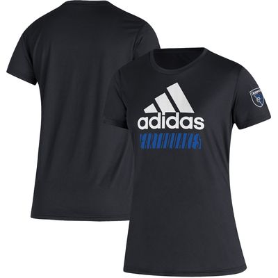 Women's adidas Black San Jose Earthquakes Creator Vintage AEROREADY T-Shirt