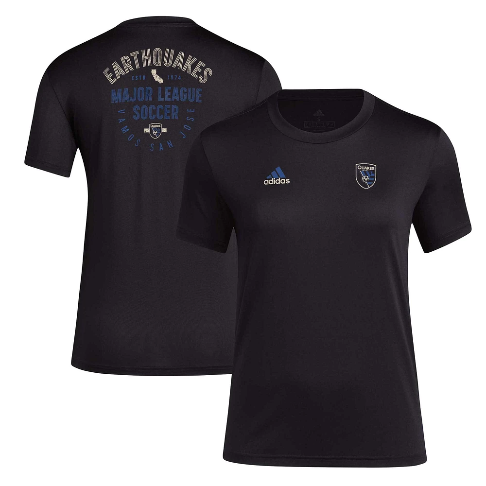 T-shirt adidas noir San Jose Earthquakes Local Stoic AEROREADY pour femme