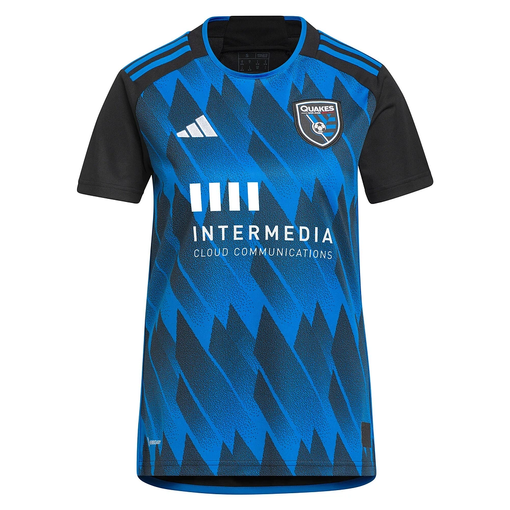 Maillot réplique personnalisé adidas bleu San Jose Earthquakes 2023 Active Fault pour femme