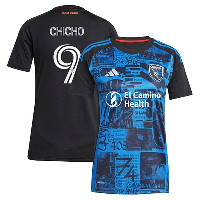 Women's adidas Cristian Arango Black San Jose Earthquakes 2025 Headliner Replica Player Jersey