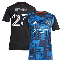 Women's adidas Hernán López Black San Jose Earthquakes 2025 Headliner Replica Player Jersey