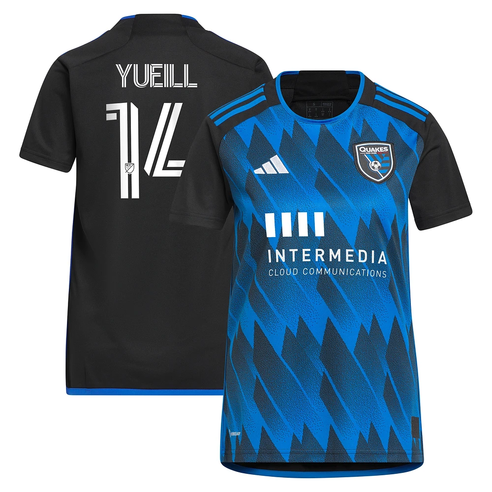 Maillot de joueur adidas Jackson Yueill pour femme, bleu, San Jose Earthquakes 2024 Active Fault Replica