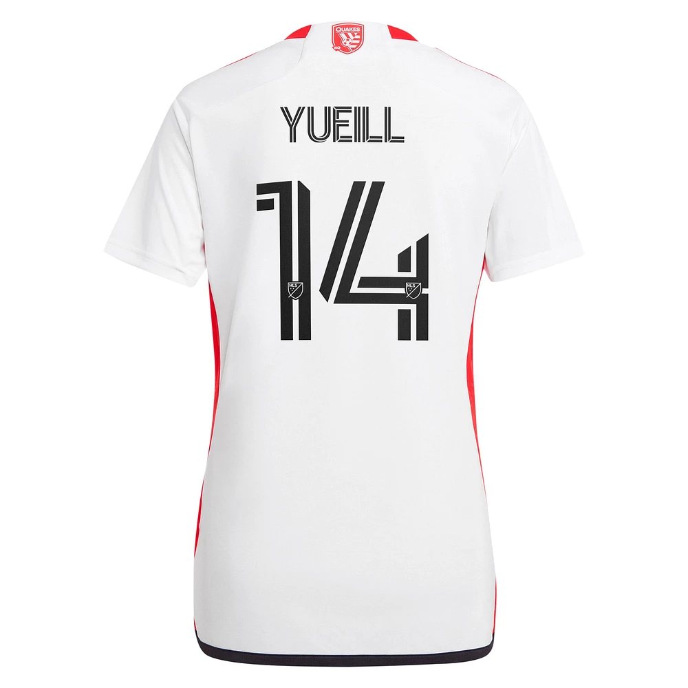 Women's adidas Jackson Yueill White San Jose Earthquakes 2024 The 50 Kit Replica Player Jersey